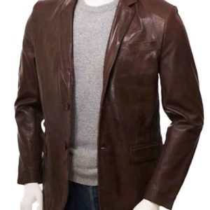 Hugh Grant Brown Leather Jacket