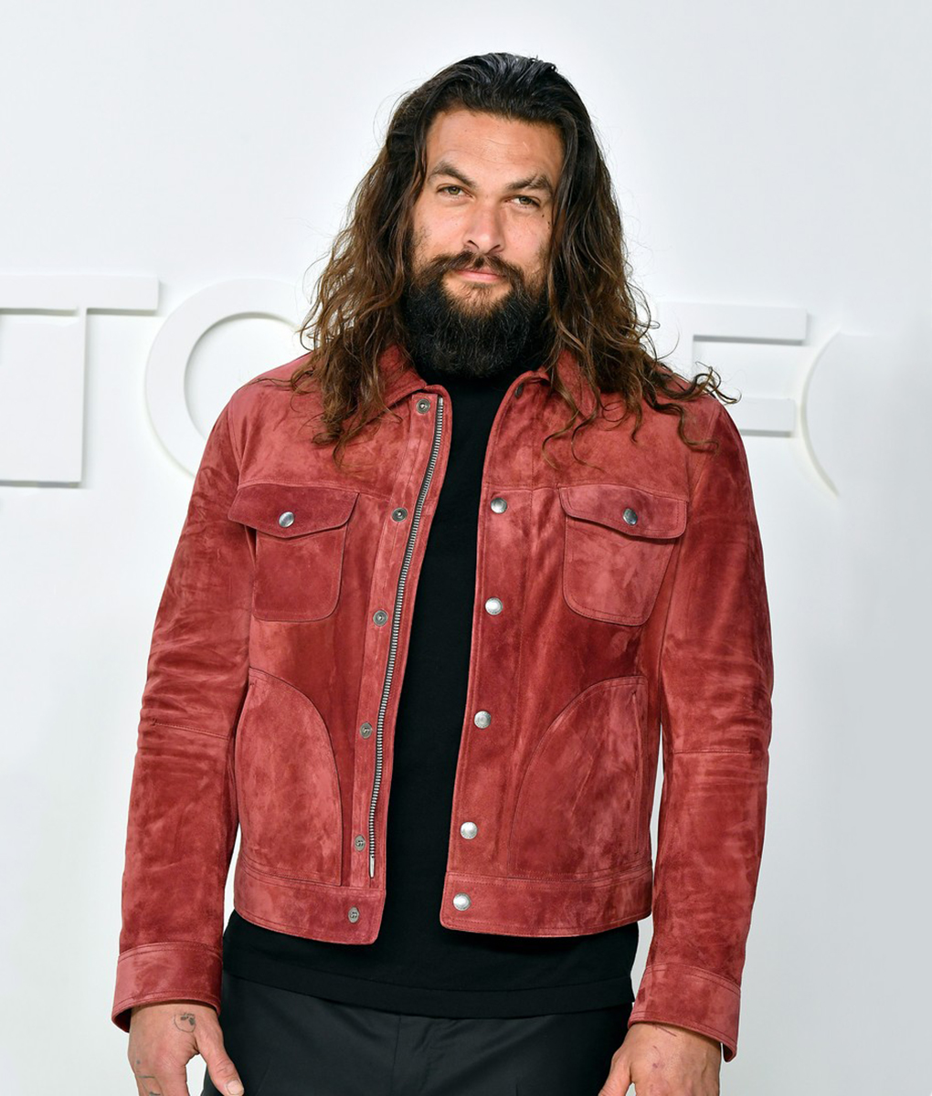 Jason Momoa Leather Jacket | Jason Momoa Suede Red Jacket