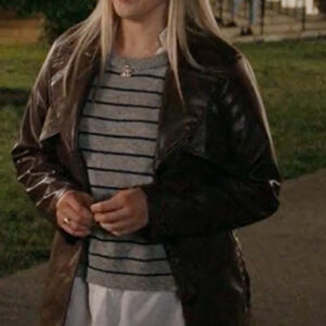 Reneé Rapp Brown Leather Coat